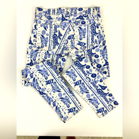 Rebecca Minkoff Designer Low Rise Jane Skinny Jeans Blue & White Birds S… - Picture 6 of 10